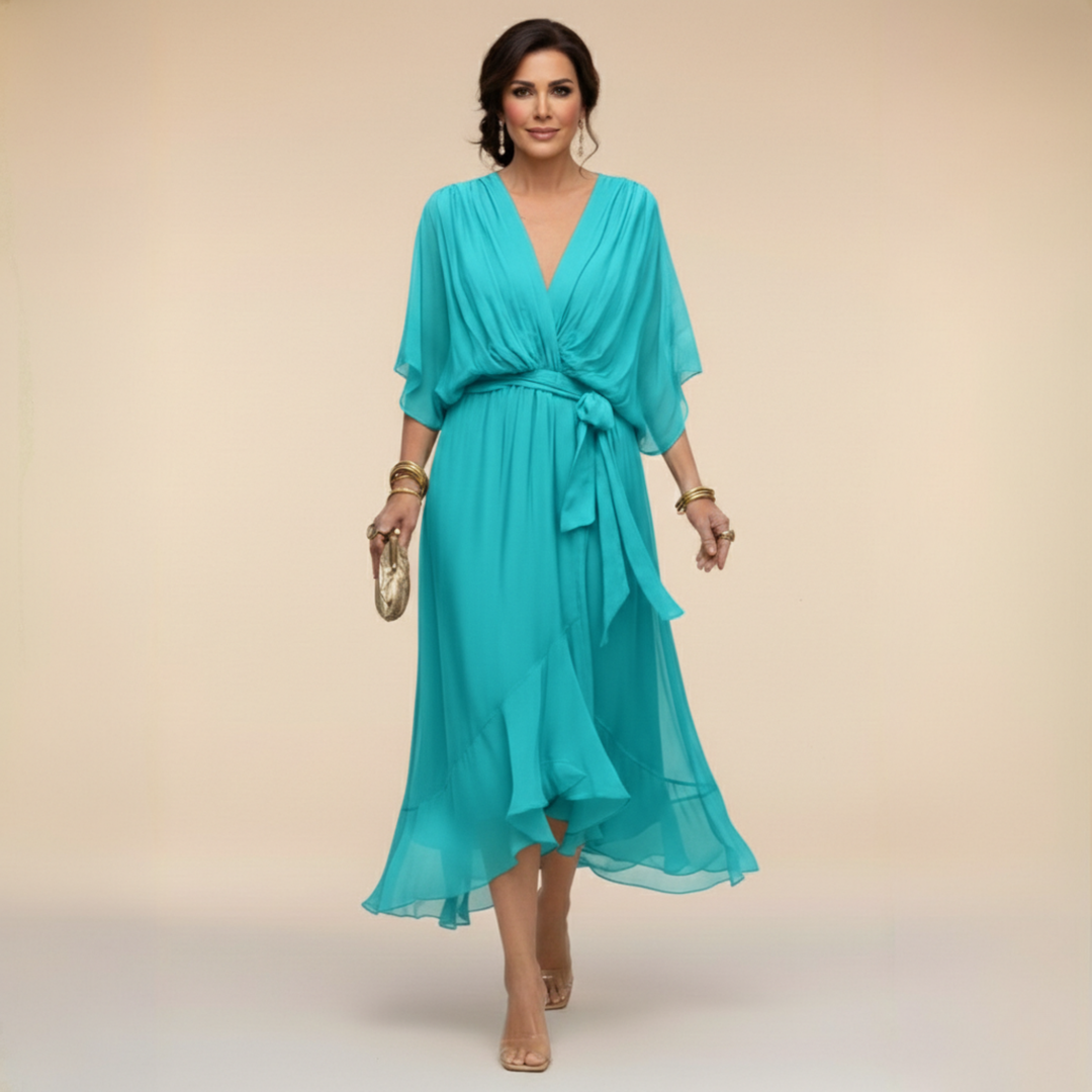SORENA | ELEGANT V-NECK MAXI DRESS