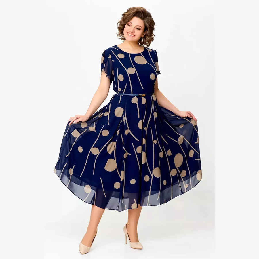 IVY | PRINT CHIFFON MIDI DRESS