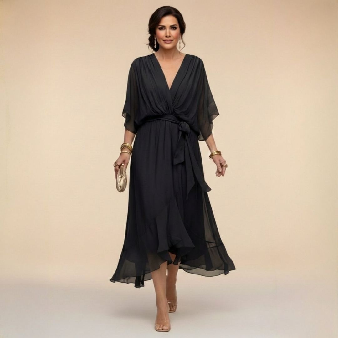 SORENA | ELEGANT V-NECK MAXI DRESS