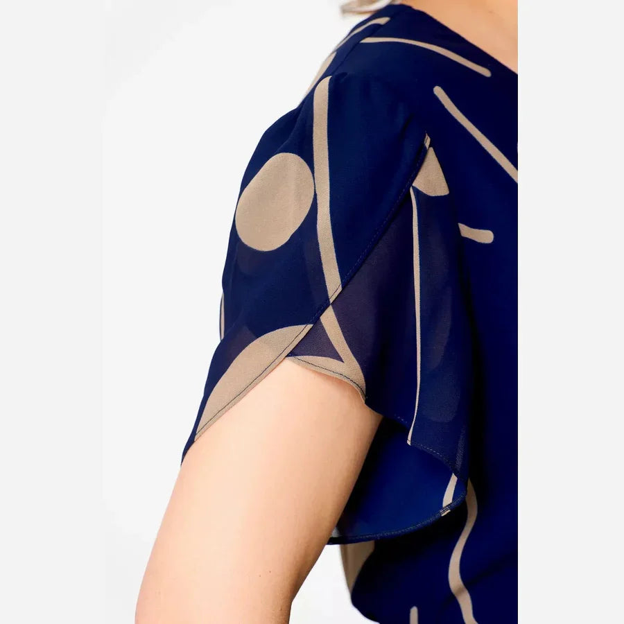 IVY | PRINT CHIFFON MIDI DRESS