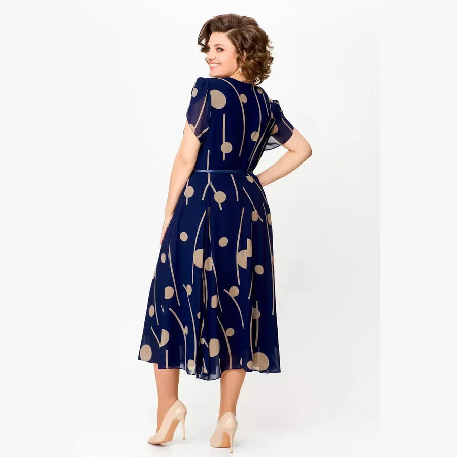 IVY | PRINT CHIFFON MIDI DRESS