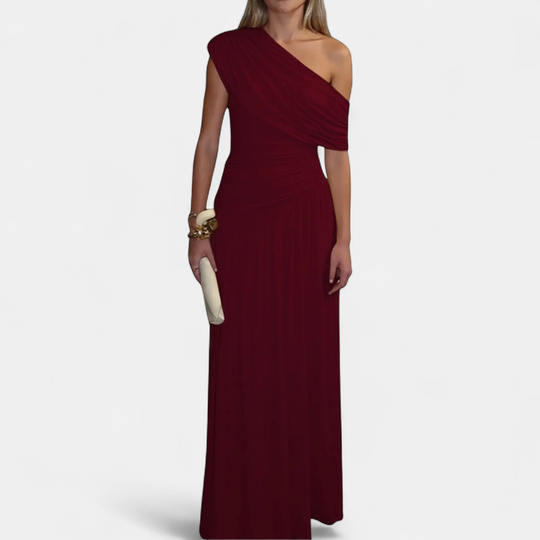 VALENTINA™ – Sexy Asymmetric Pleated Midi Dress