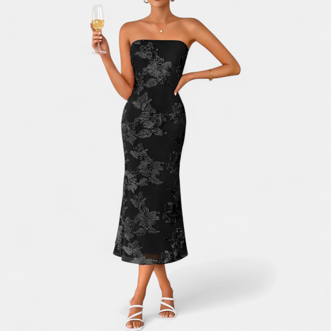 ELEANOR™ – 3D Floral Off-Shoulder Bandeau Dress