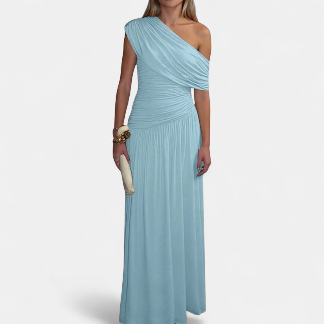 VALENTINA™ – Sexy Asymmetric Pleated Midi Dress